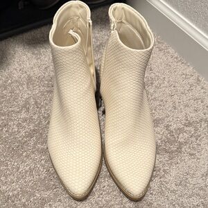 Target Cream Textured Ankle Booties